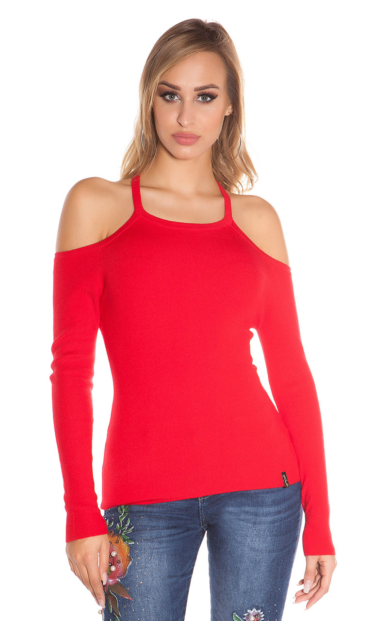 Reizvoller Strick-Pullover im aufregenden Cold Shoulder-Style