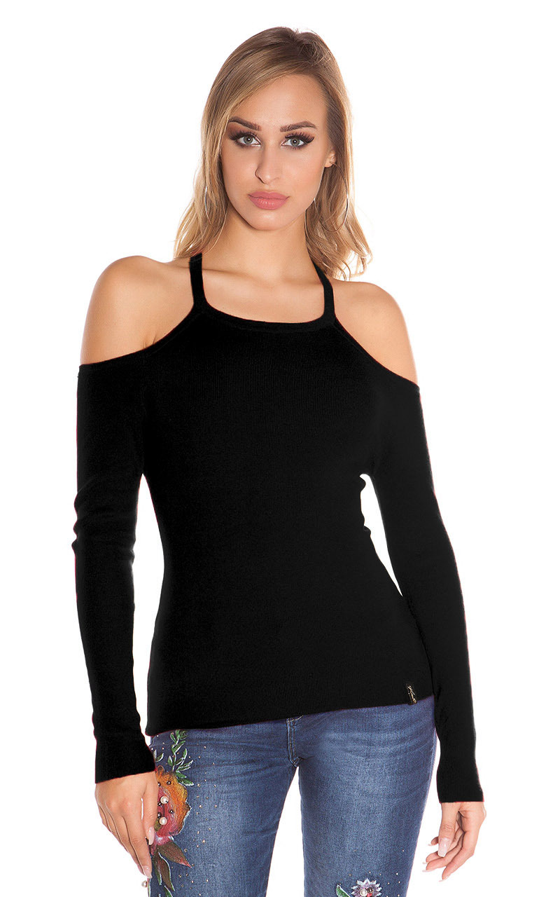 Reizvoller Strick-Pullover im aufregenden Cold Shoulder-Style