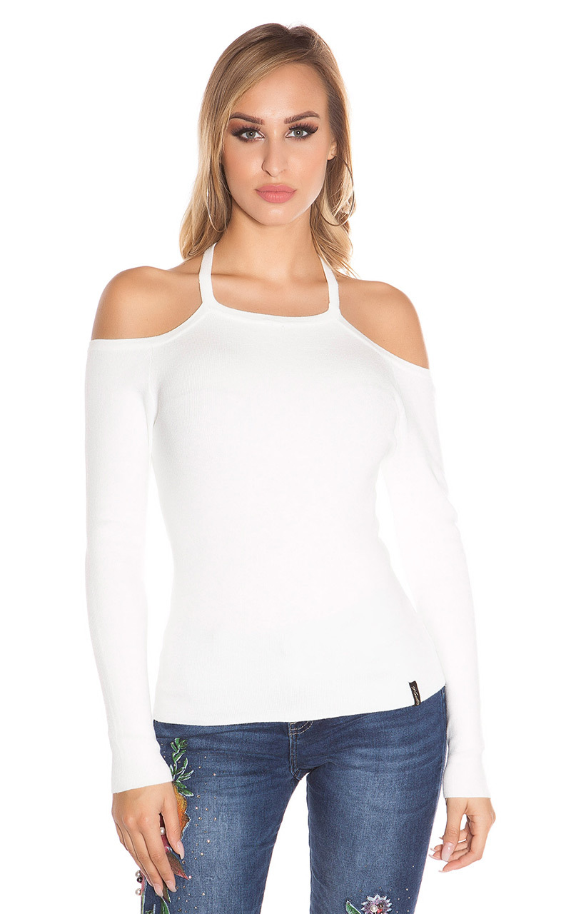 Reizvoller Strick-Pullover im aufregenden Cold Shoulder-Style