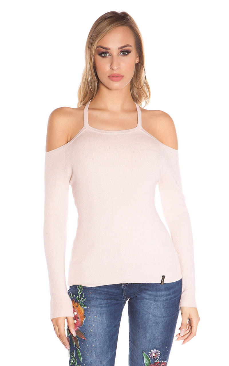 Reizvoller Strick-Pullover im aufregenden Cold Shoulder-Style