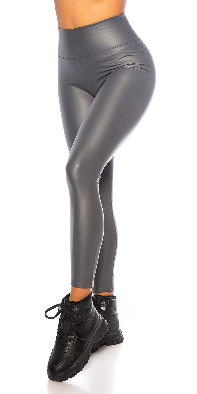 High Waist Lederimitat Leggings