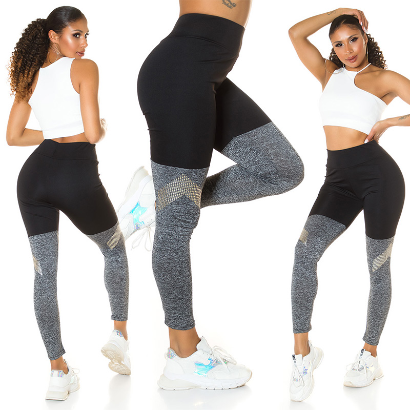 Workout High Waist Sport Leggings mit Overknee-Effekt