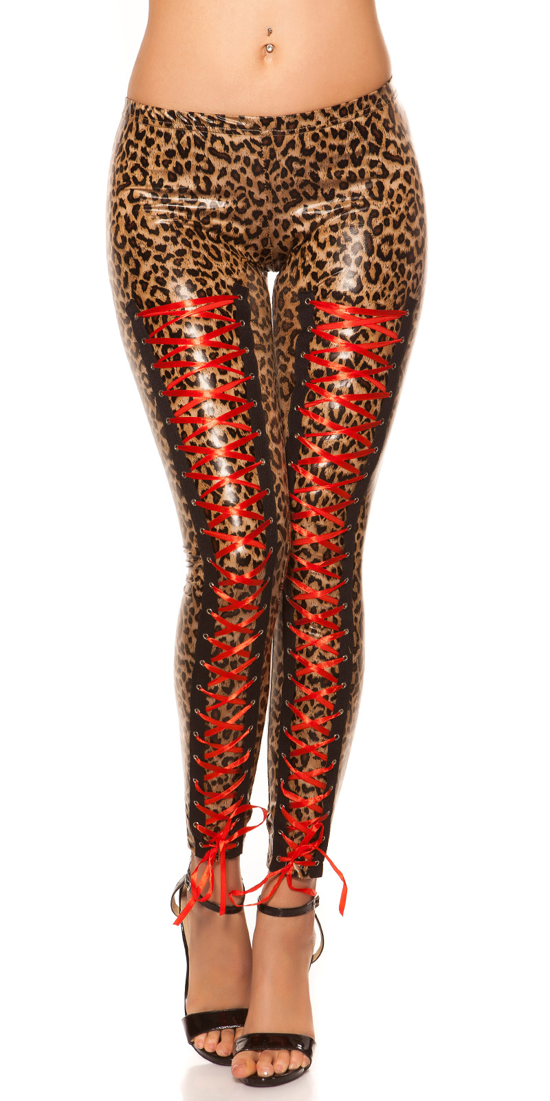 Extravagante Leggings mit Corsagen-Schnürung