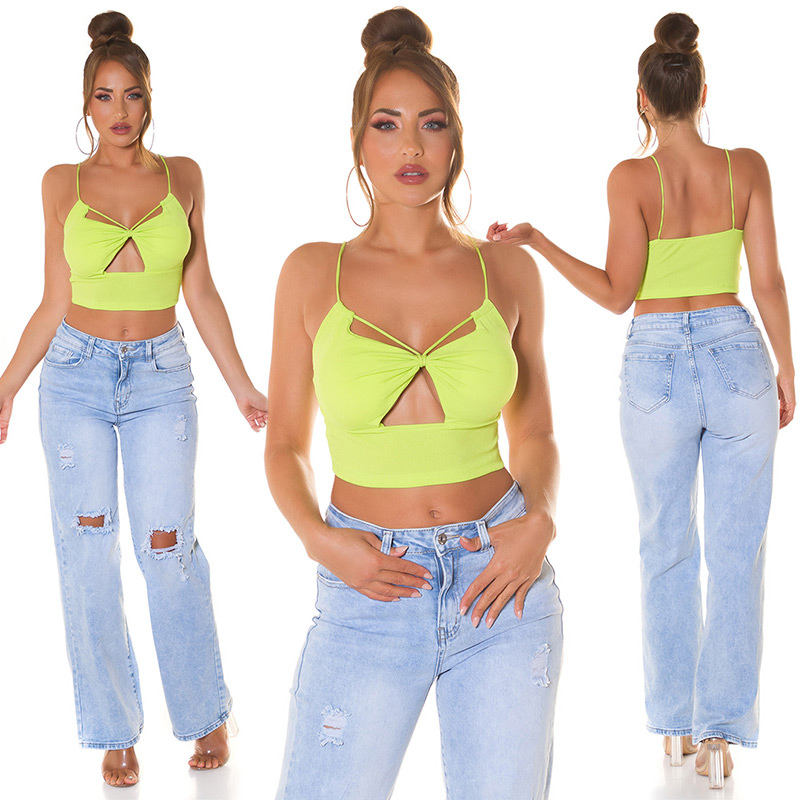 Cropped Variable Träger Party Top