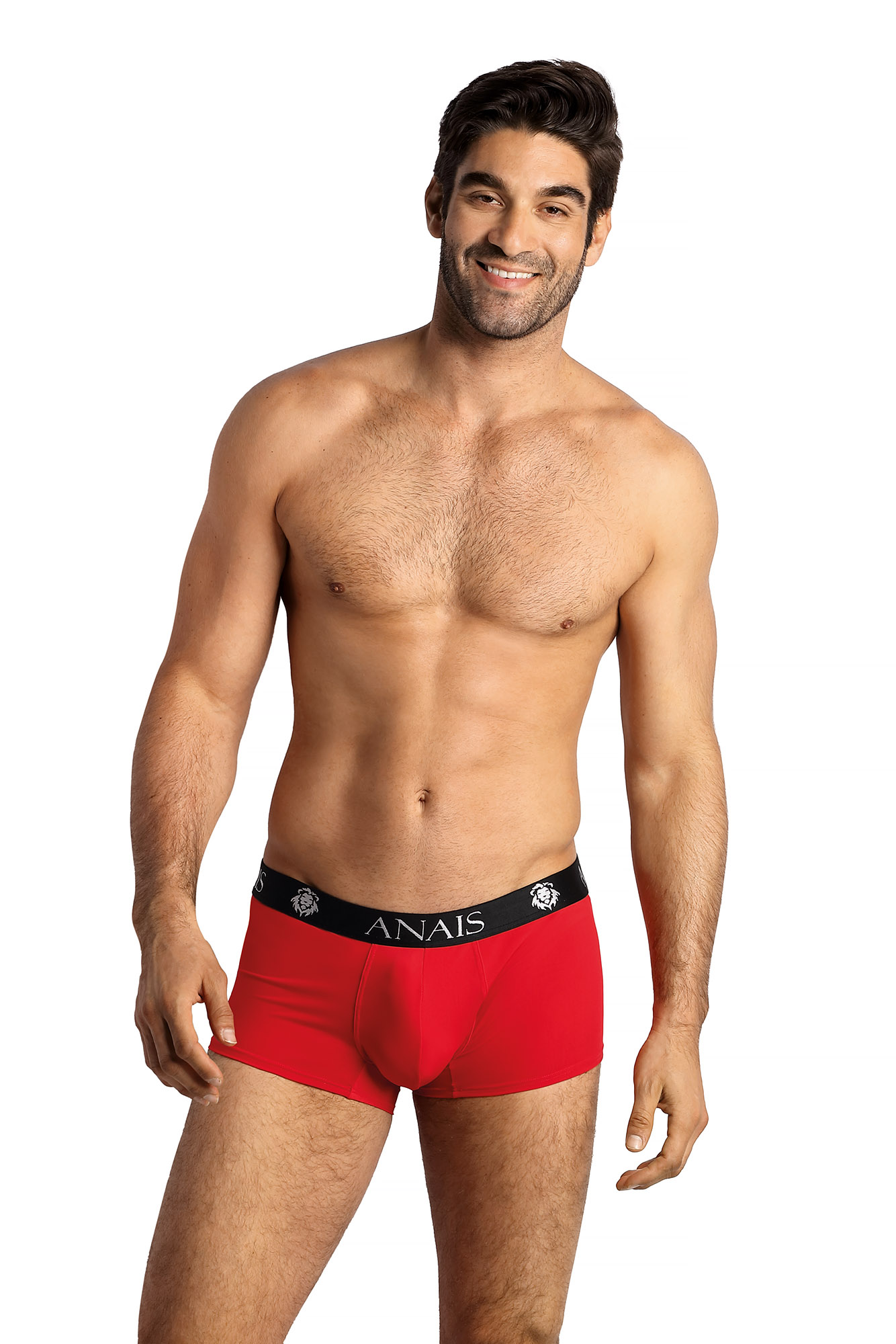 Herren Boxer Shorts 052490 rot. Hochelastischer Jersey-Stoff, blickdicht und breiter Gummibund mit stylischem Aufdruck f