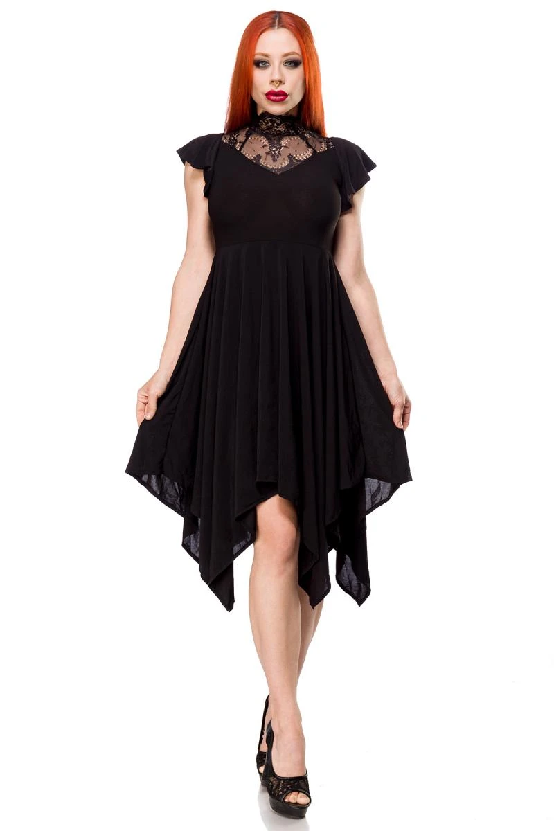 Gothic Kleid mit Spitzeneinsatz