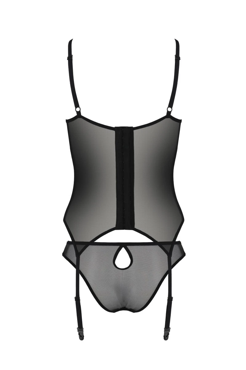 Transparentes Corset PA596615 mit Samtaufdruck von Passion