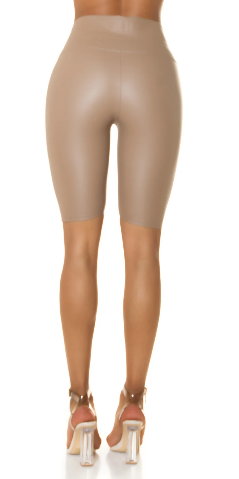 Leder Look High Waist Bermuda Leggings