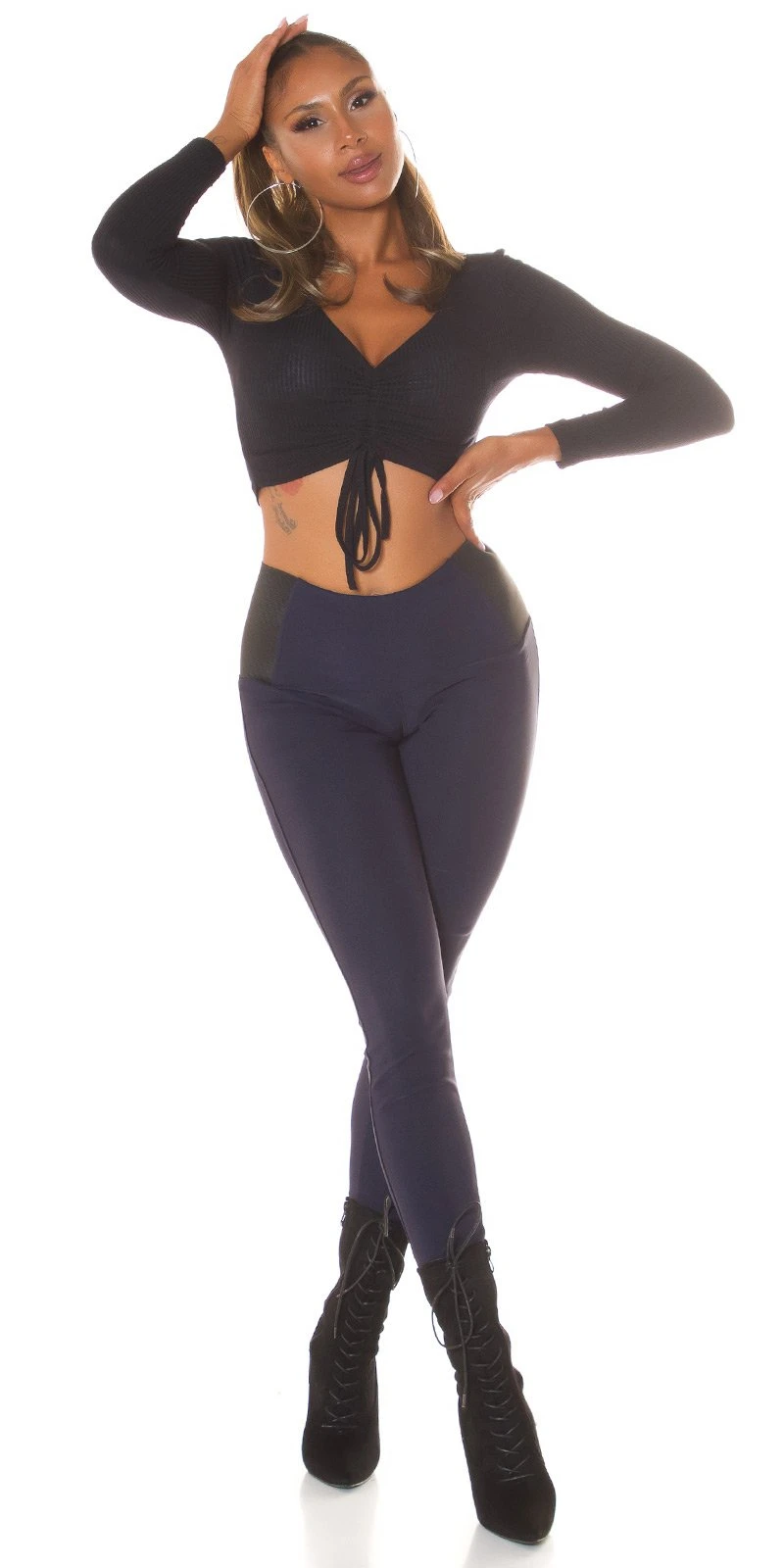 Business High Waist Leggings mit Stretch-Detail