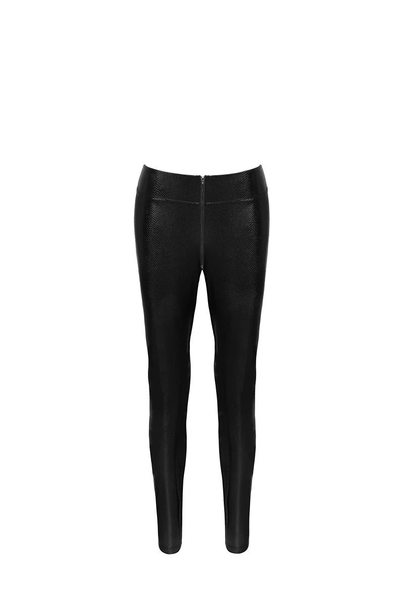 F274 Snake Wetlook Leggings mit Reißverschluss von Noir Handmade