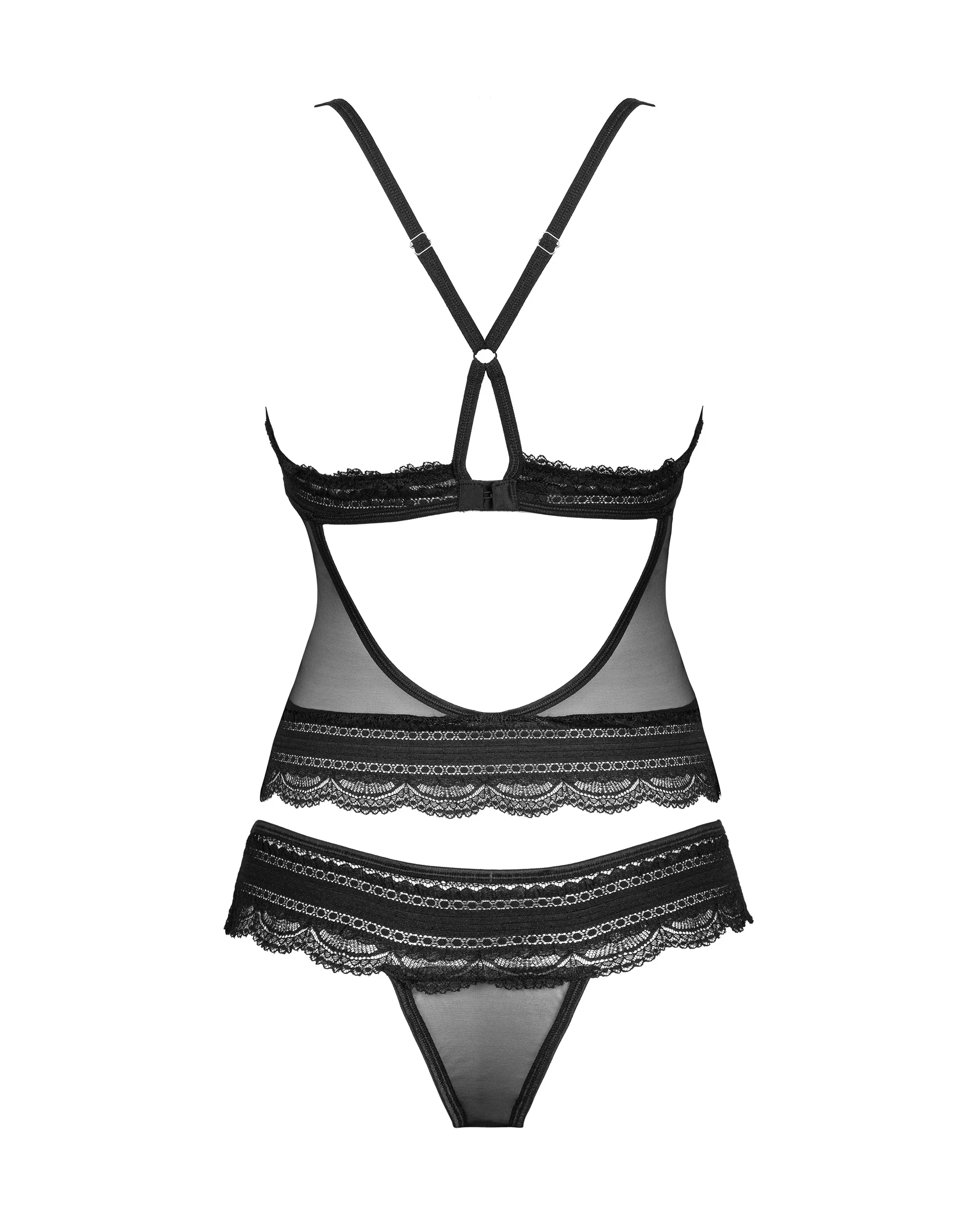 Elegantes Spitzen-Top mit passendem String von Obsessive