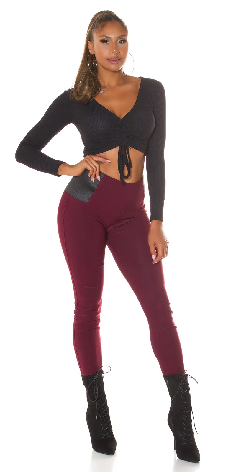 Business High Waist Leggings mit Stretch-Detail