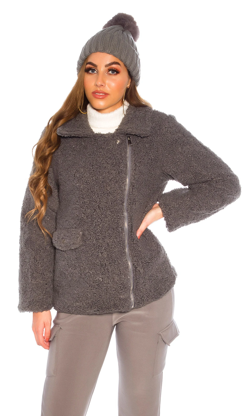 Teddy Kuschel Jacke mit Reverse