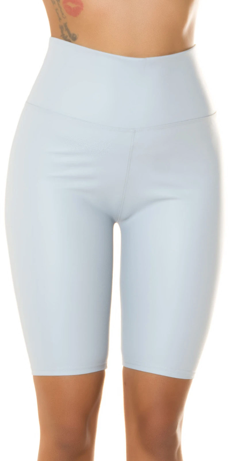 Leder Look High Waist Bermuda Leggings