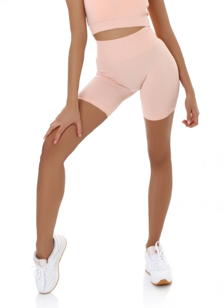 Uni Freinripp High Waist Leggings in Bermuda Länge Radlerhose