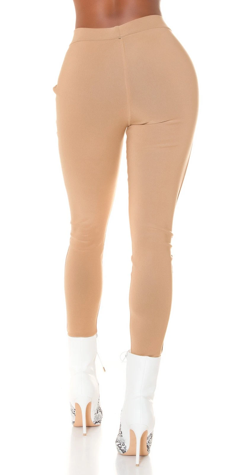 Skinny Business High Waist Leggings Hose mit Deko Zipper