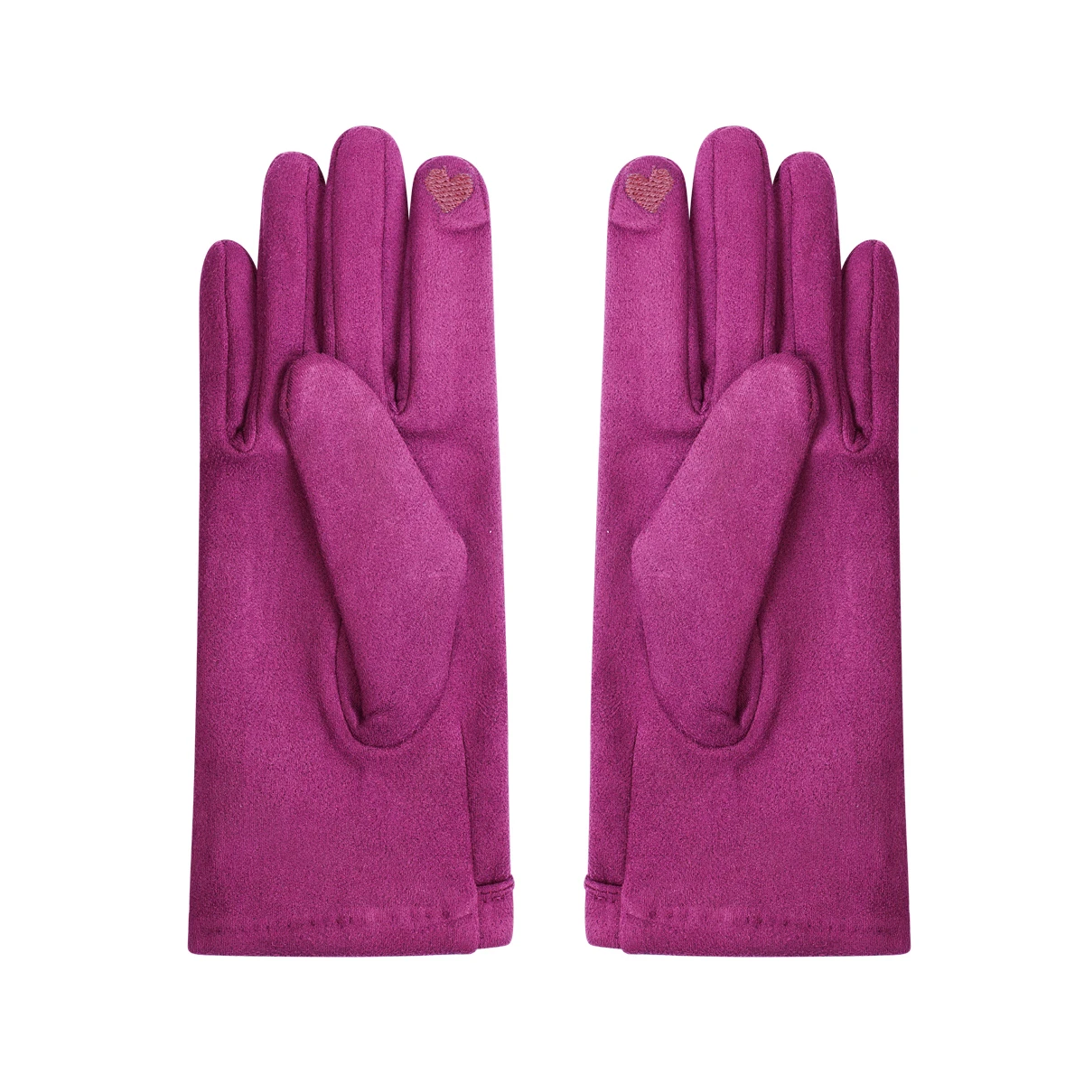 Casual Velour Leder Handschuhe mit Deko Knöpfe und Handy Touch