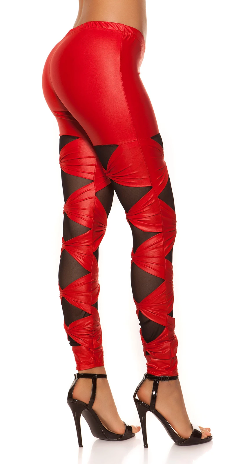 Leggings mit Schleifen und transparentem Mesh