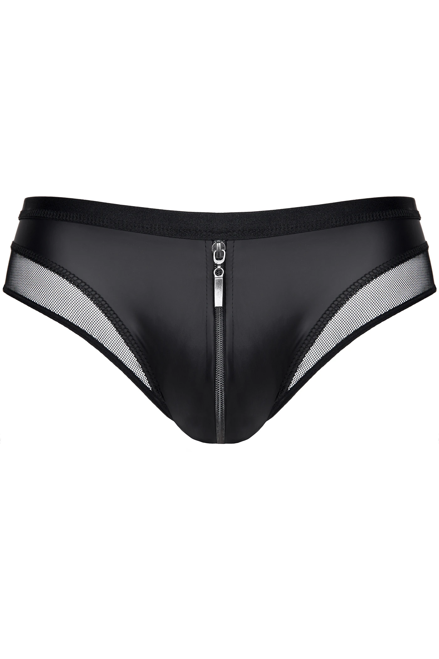 Herren Kombination aus Slip und Tanga mit Wettlook mit Reißverschluss RMArturo001 schwarz