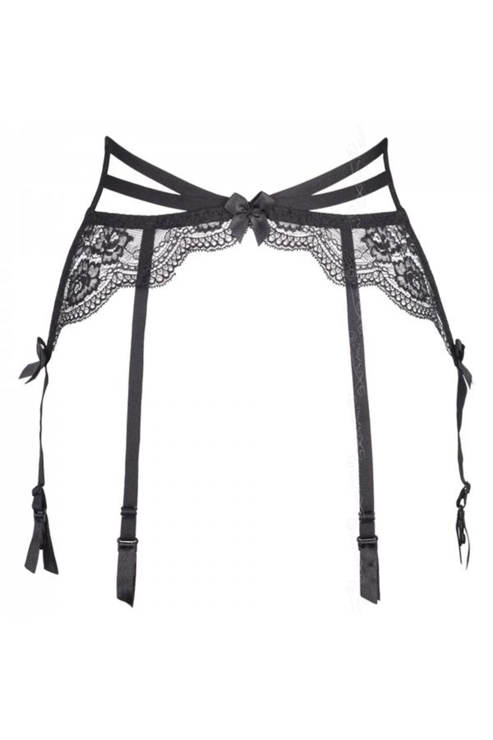 Axami Schwarzer Pfiffiger Garter Belt mit Bändern