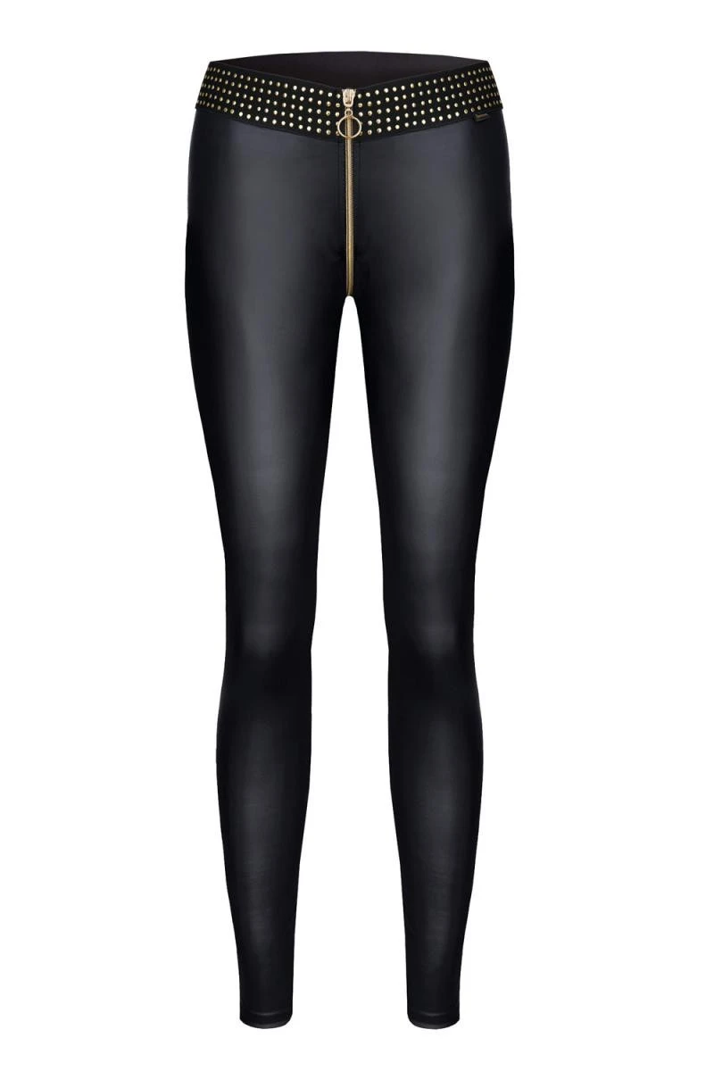 Damen Wetlook Leggings CBMila001 mit Applikationen von Demoniq