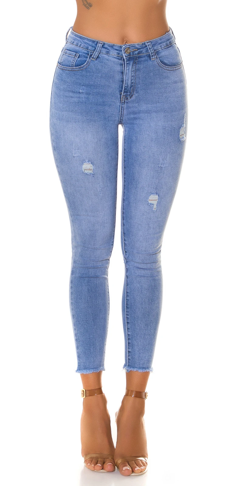 Used Look High Waist Skinny Jeans