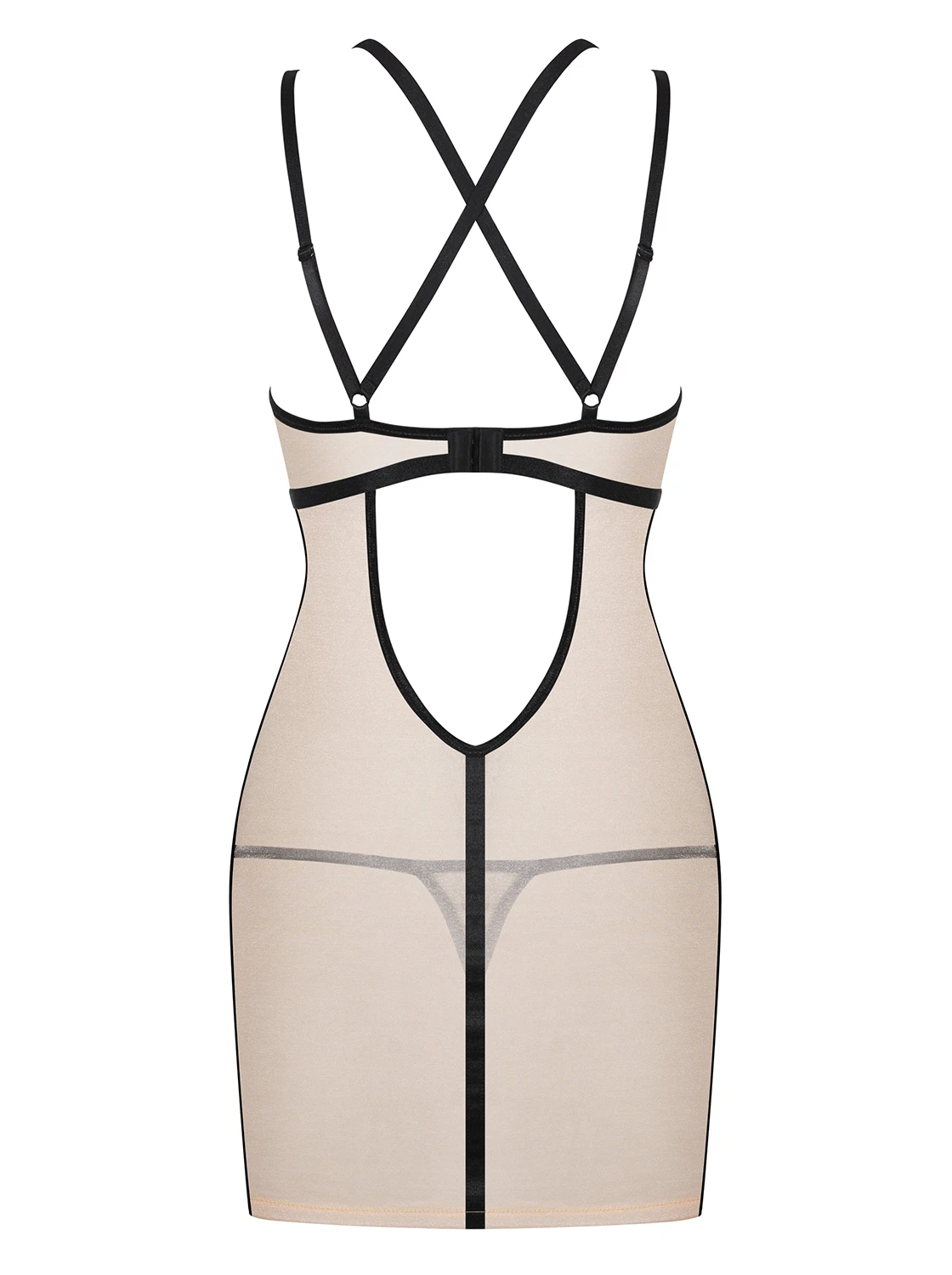 Nude Chemise mit Streifendesign