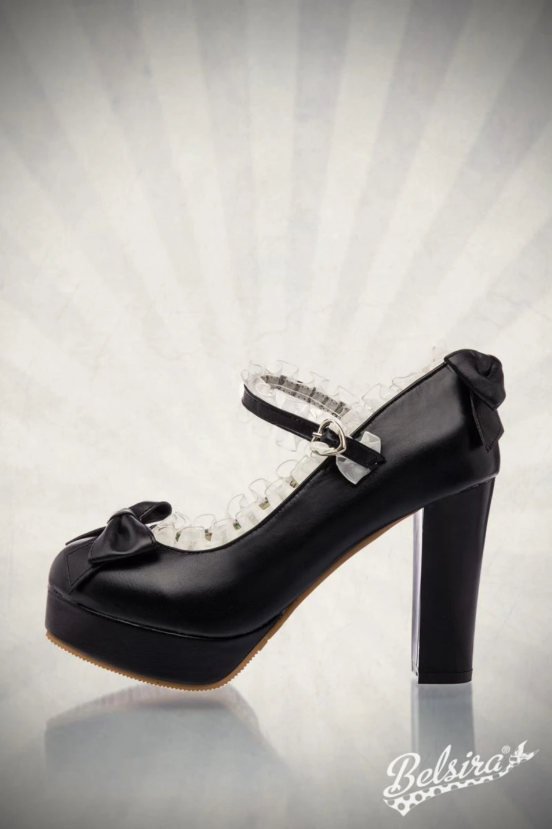 Mary Jane Pumps mit Spitze und Schleife von Belsira