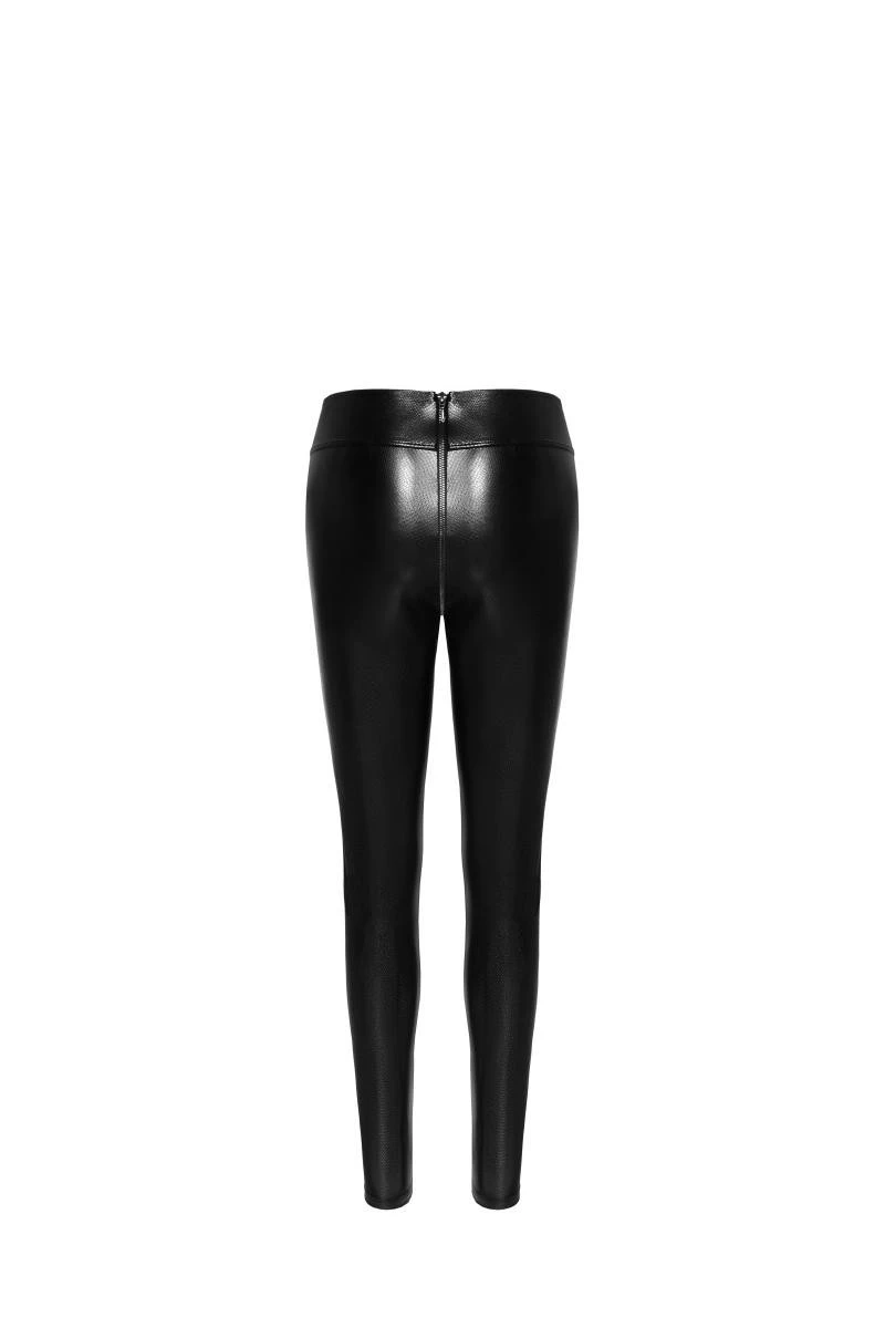 F274 Snake Wetlook Leggings mit Reißverschluss von Noir Handmade