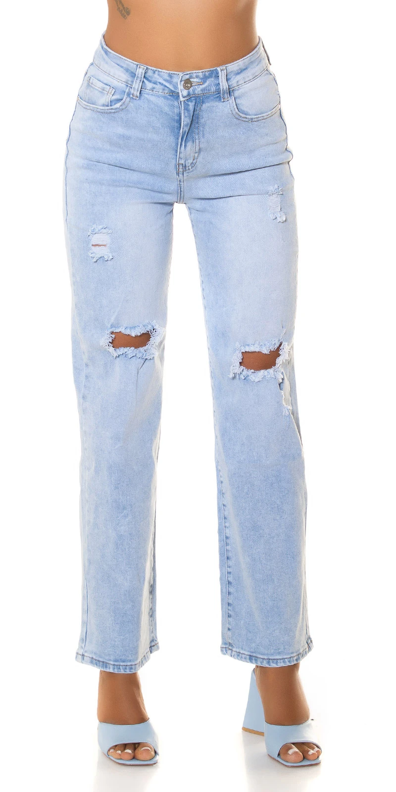 High Waist Jeans mit Schlag