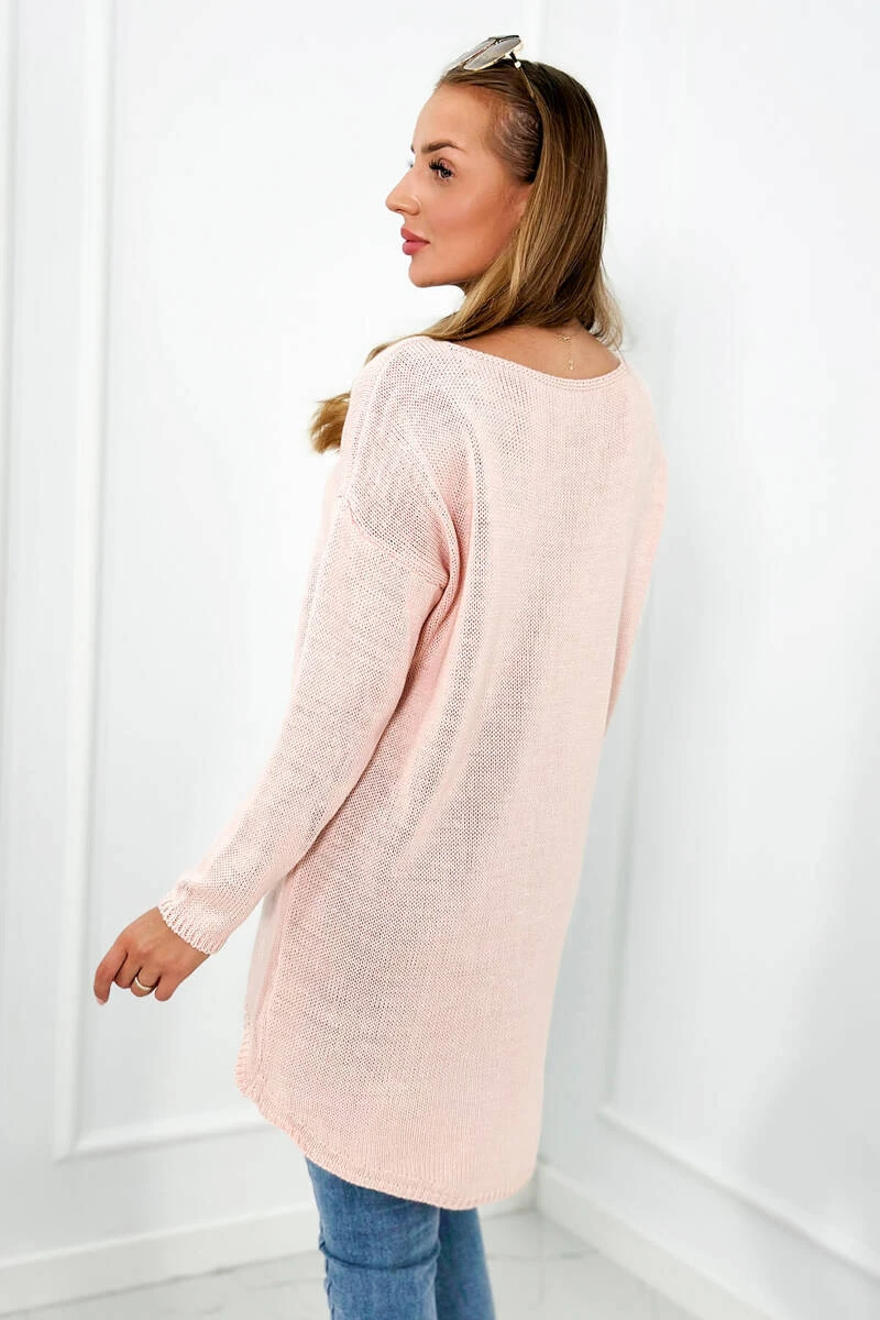 Long-Pullover mit Halskette