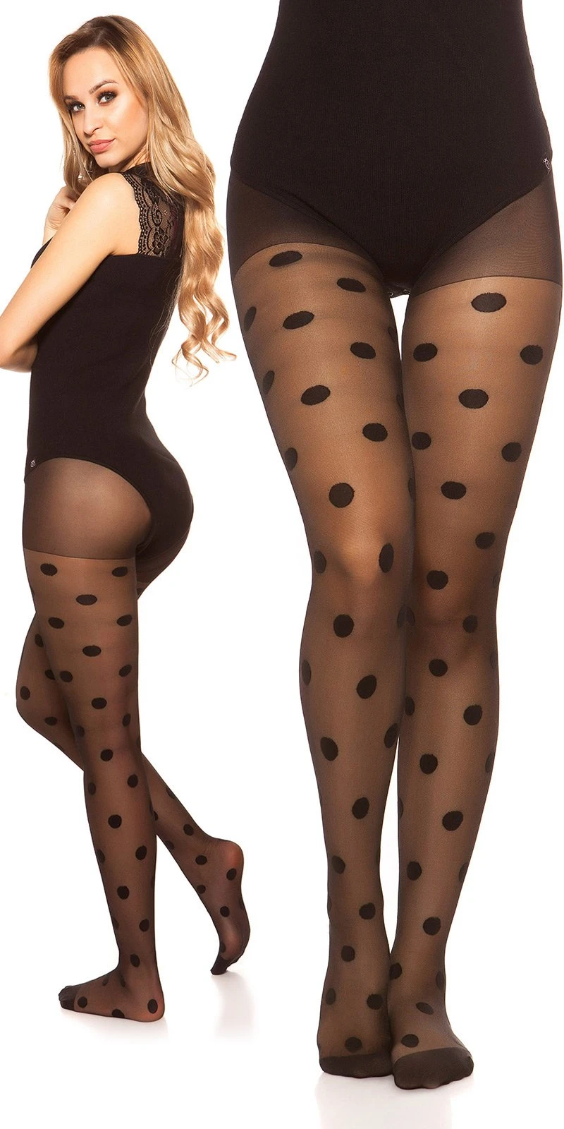 Strumpfhose Polkadots transparent