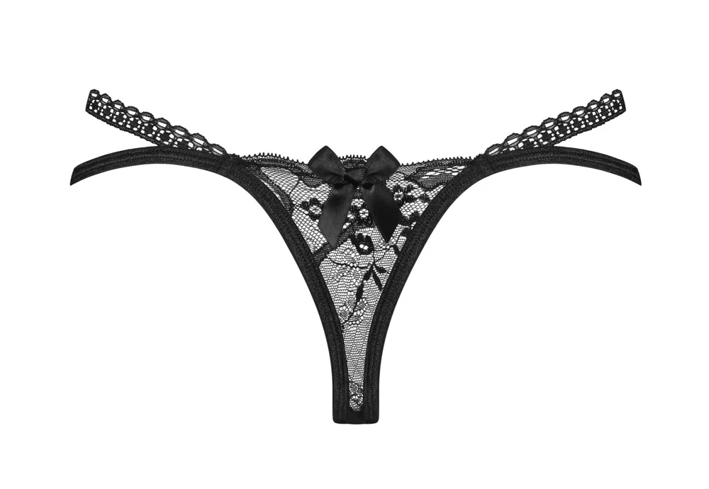 Obsessive Blomentis String, Erotische Lingerie Unterwäsche, mit schönen Spitzen-Details, weich und elastisch