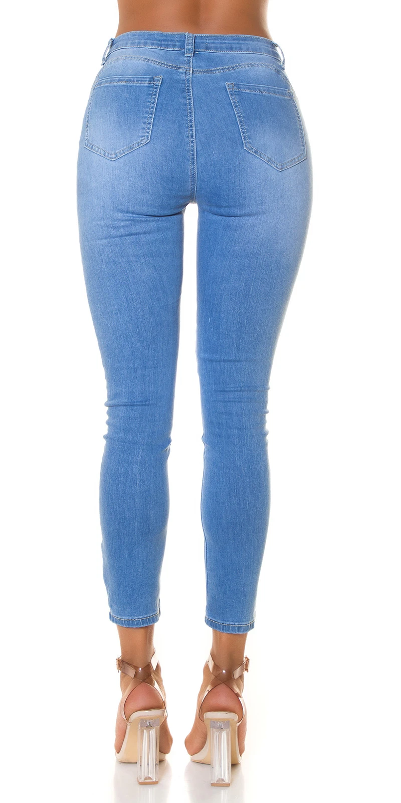 Ripped High Waist Skinny Jeans mit Löcher