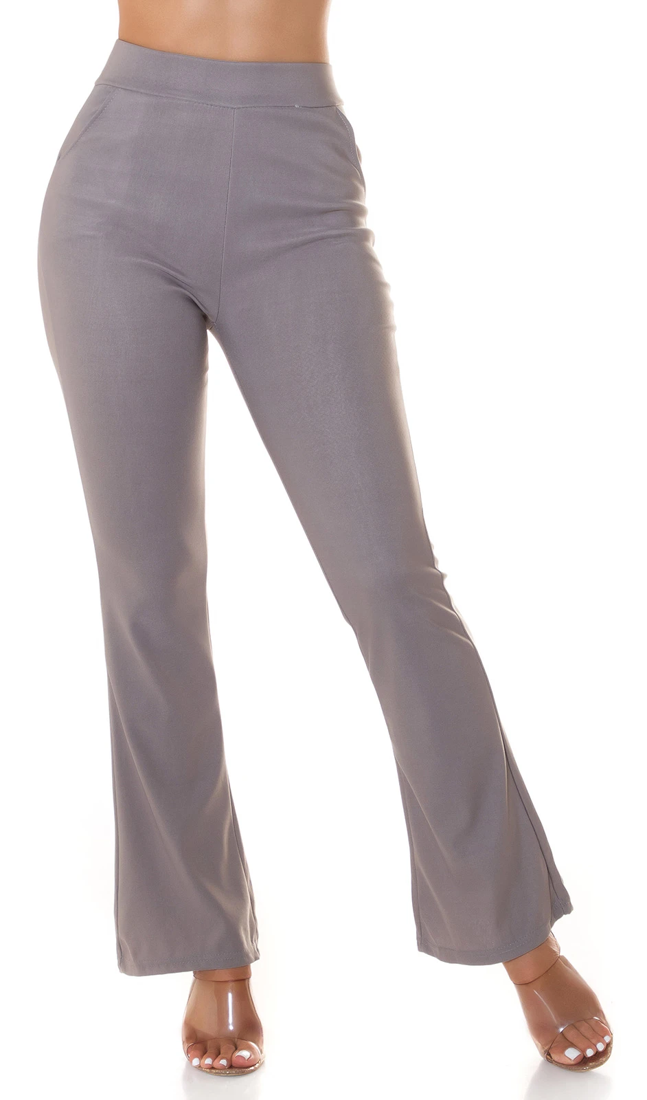 Basic High Waist Stretch Hose mit Schlag