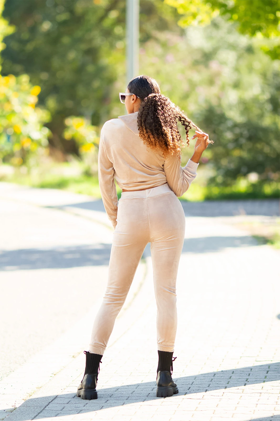 Casual Nicki Loungewear Freizeit Anzug mit Kapuze