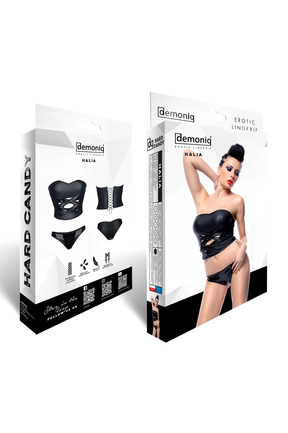 Dehnbares Wetlook Dessous Set