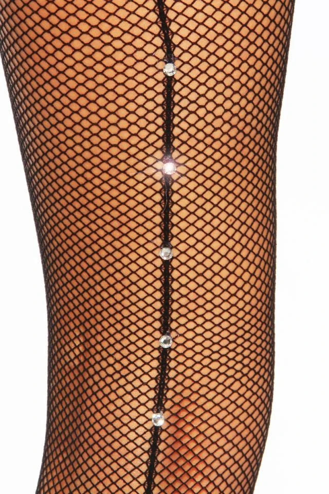 Netz-Strumpfhose mit Strass