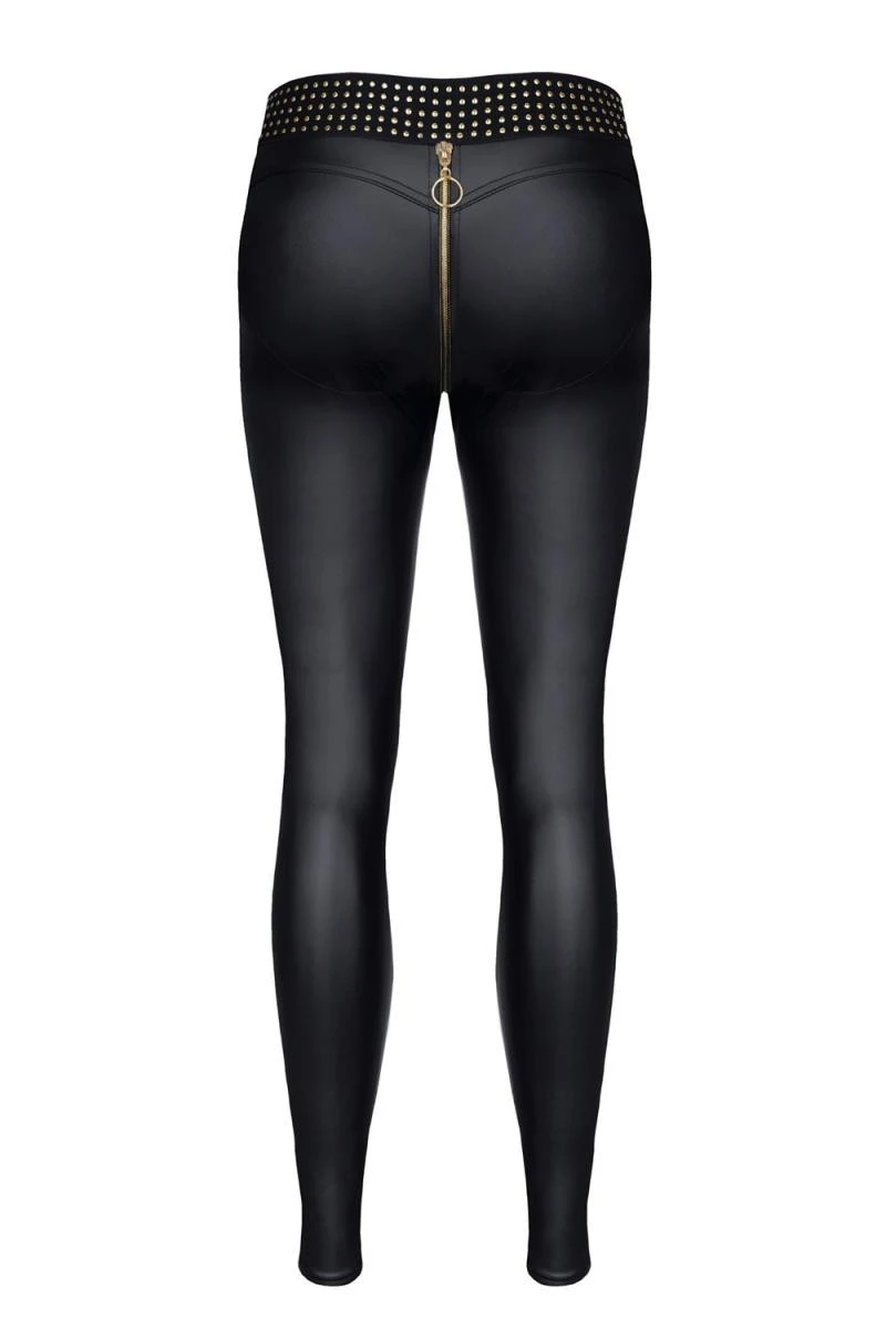 Damen Wetlook Leggings CBMila001 mit Applikationen von Demoniq