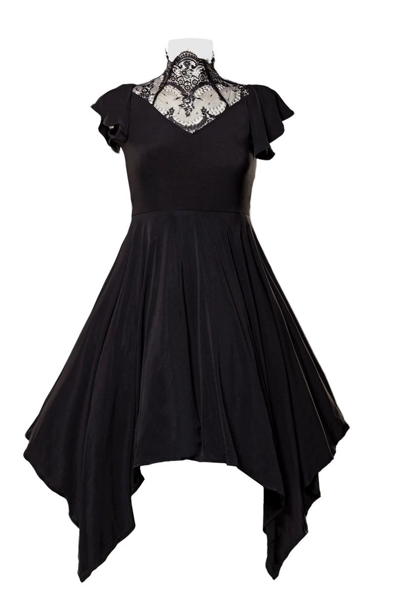 Gothic Kleid mit Spitzeneinsatz