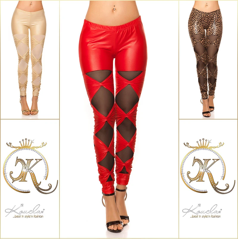 Leggings mit Schleifen und transparentem Mesh