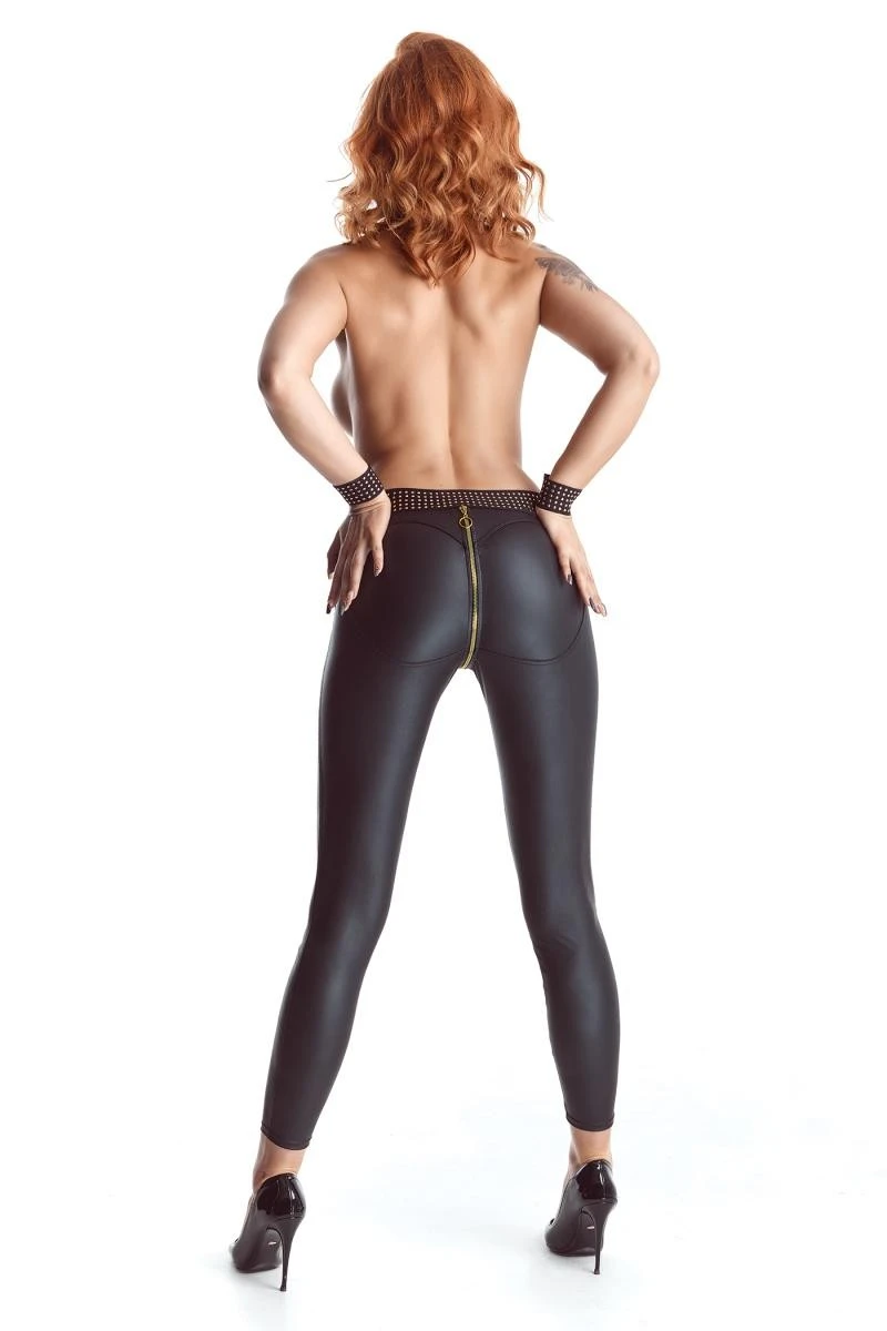 Damen Wetlook Leggings CBMila001 mit Applikationen von Demoniq