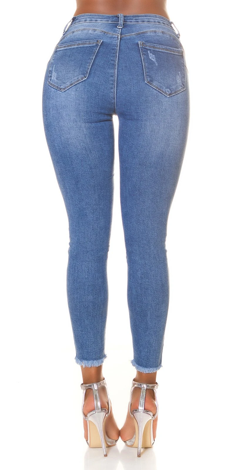 Highwaist Push Up Skinny Jeans Used Look, Destroyed Push-up Skinny High Waist Jeans