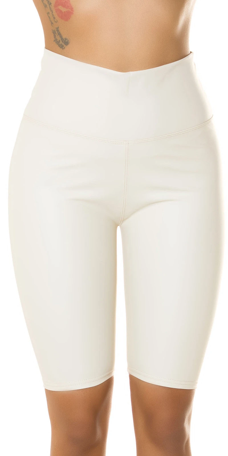 Leder Look High Waist Bermuda Leggings