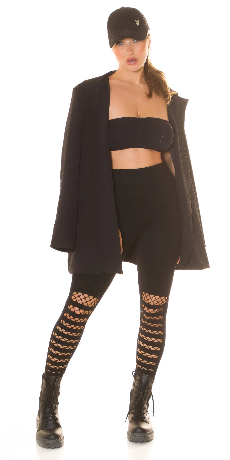 Highwaist-Leggings mit Cutouts und Netz-Gewebe, ein perfektes Statement für einen angesagten Look!