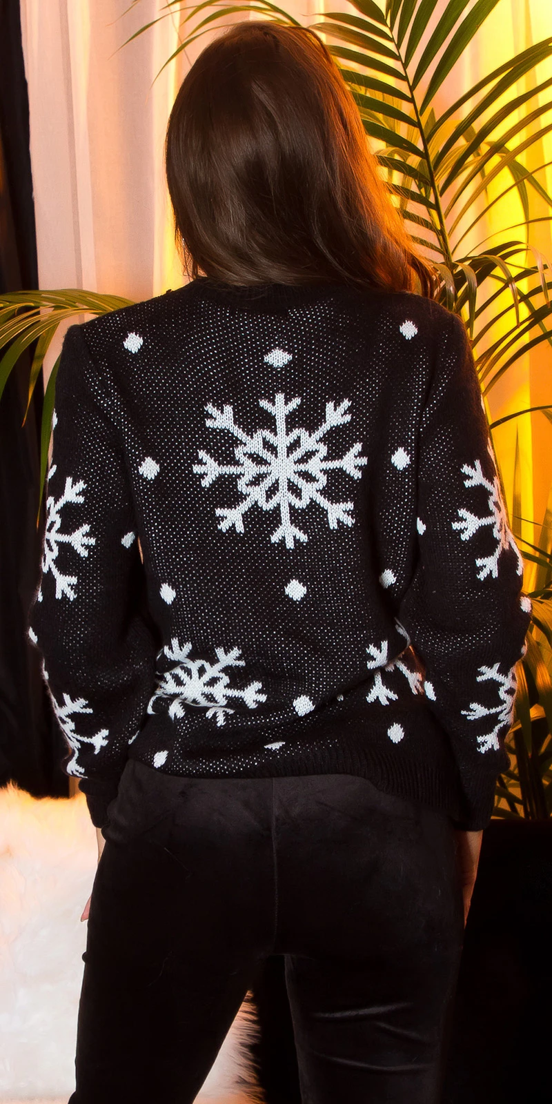 Winter Strick Pullover mit Rentier Weihnachtsmotiv