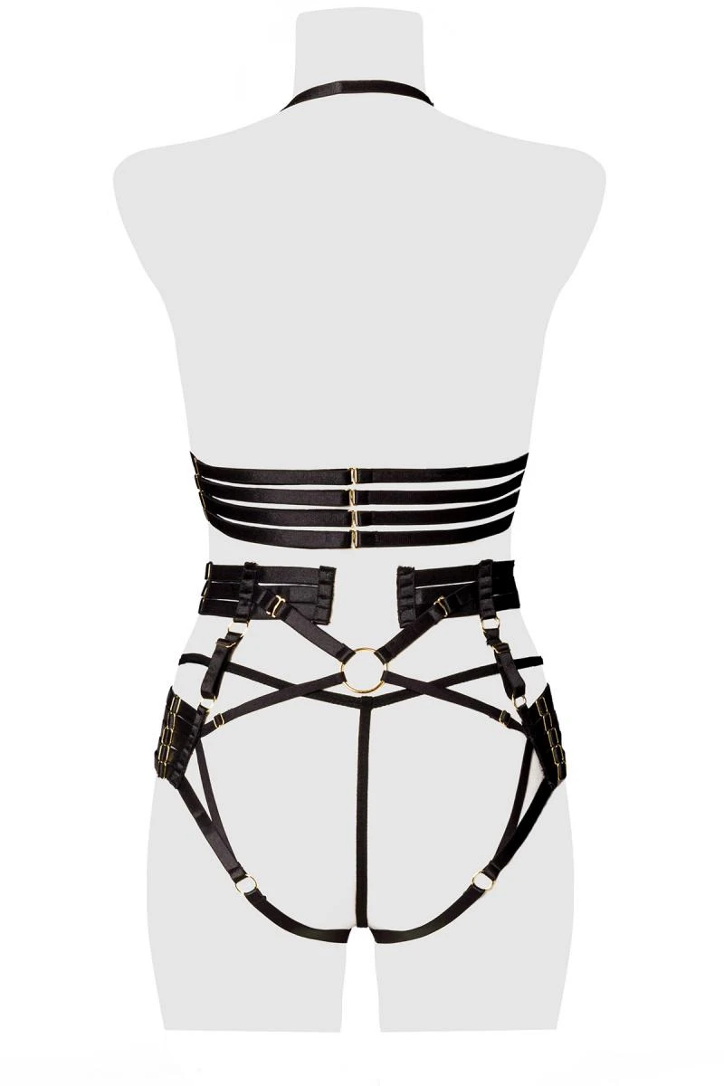 Harness Erotik-Set von Grey Velvet mit aufwendigem Bänder-Design von Grey Velvet