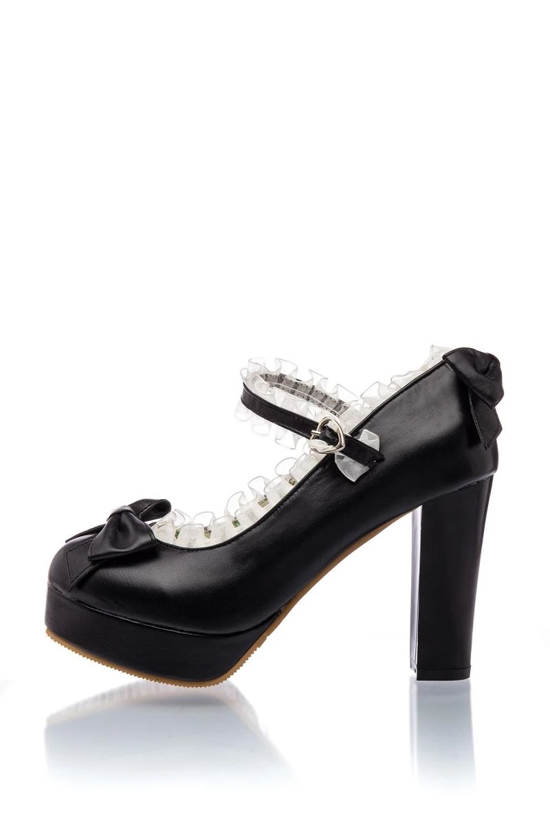 Mary Jane Pumps mit Spitze und Schleife von Belsira