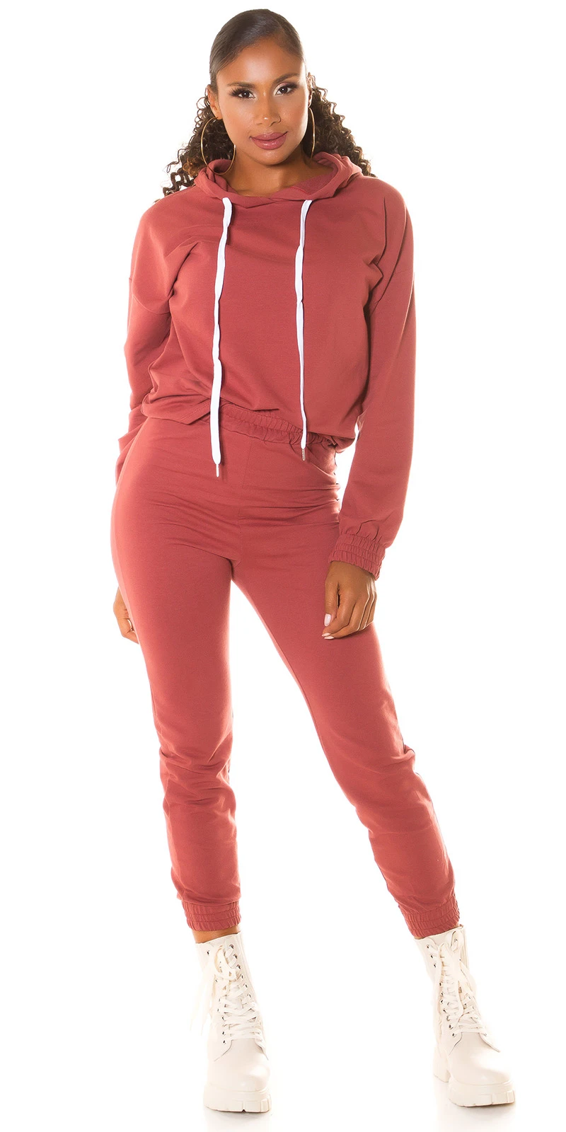 Uni Jogginganzug Loungewear Damen Trainingsanzug Sport 2-Teiler Fitness Hoddie Hose Kapuzenpullover