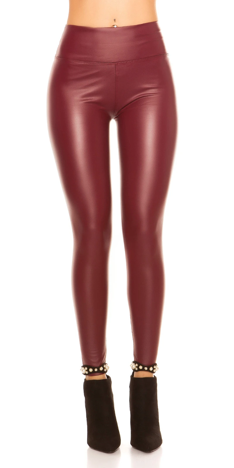 High Waist Lederimitat Leggings